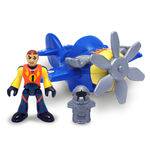 Mini Avião Azul No.1 - Imaginext Sky Racers - Fisher-price