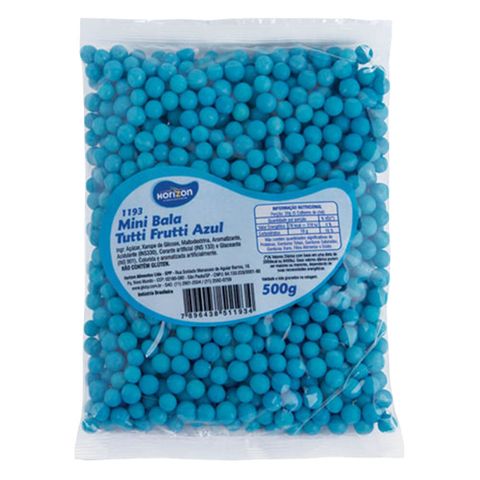 Mini Bala Azul Tutti Frutti 500g - Horizon