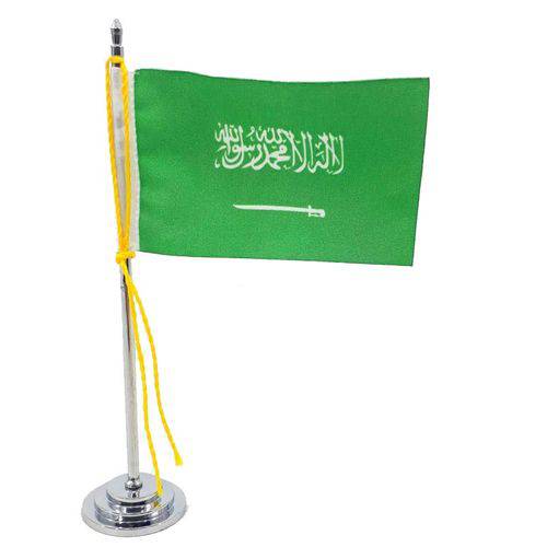 Mini Bandeira de Mesa Arábia Saudita 15 Cm