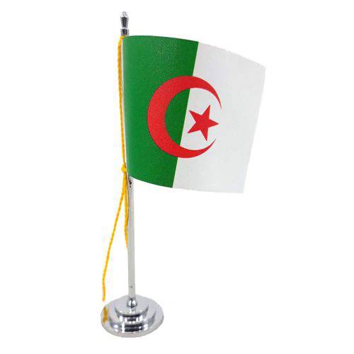Mini Bandeira de Mesa Argélia 15 Cm Poliéster