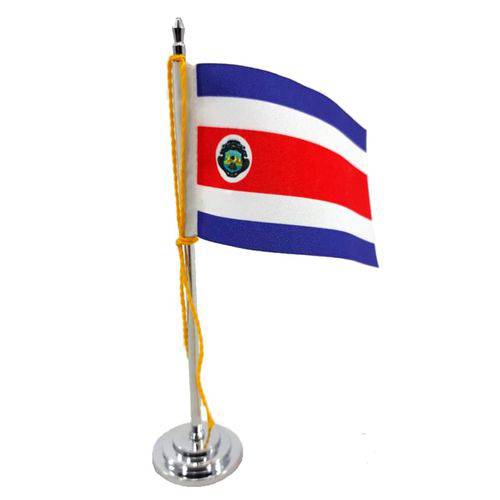 Mini Bandeira de Mesa Costa Rica 15 Cm Poliéster