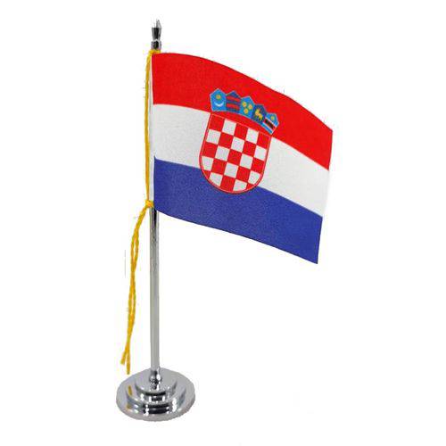 Mini Bandeira de Mesa Croácia 15 Cm Poliéster