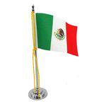 Mini Bandeira de Mesa da México 15 Cm Poliéster