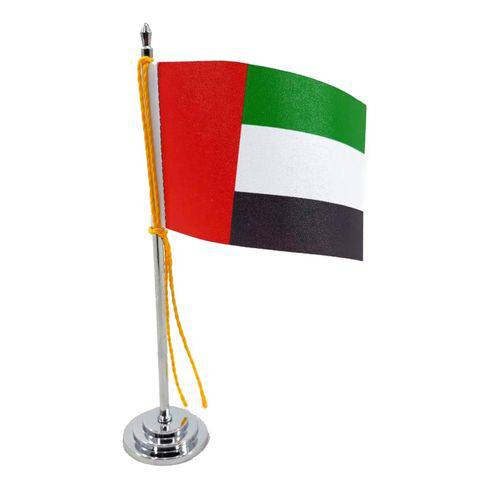 Mini Bandeira de Mesa Emirados Árabes 15 Cm Poliéster