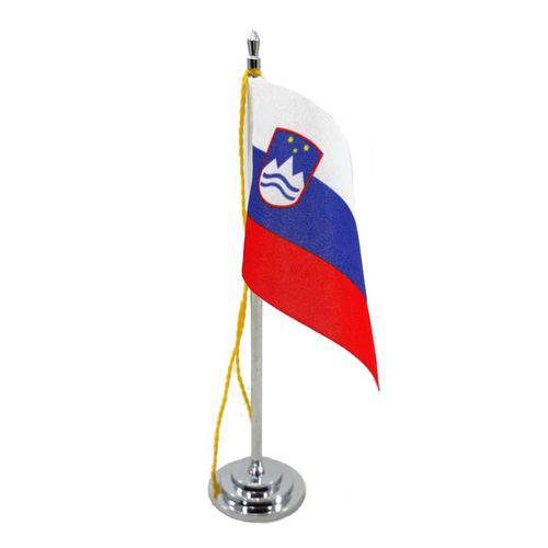 Mini Bandeira de Mesa Eslovênia 15 Cm Poliéster