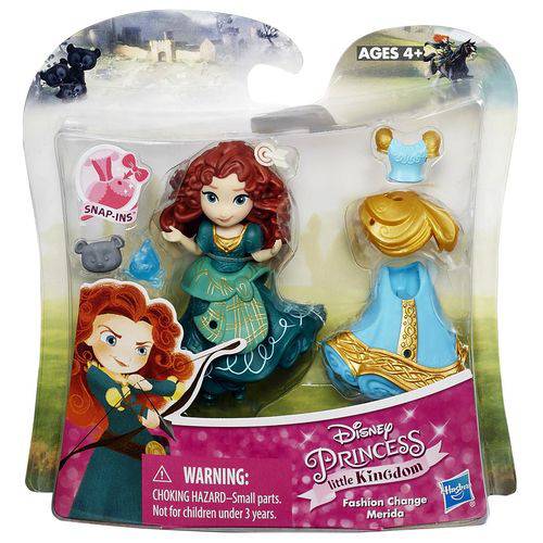 Mini Boneca Princesa Disney Ruiva Merida e Vestido - Hasbro