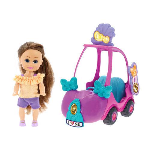 Mini Boneca - Sparkle Girlz - Mini Carro Sparkles - Dtc