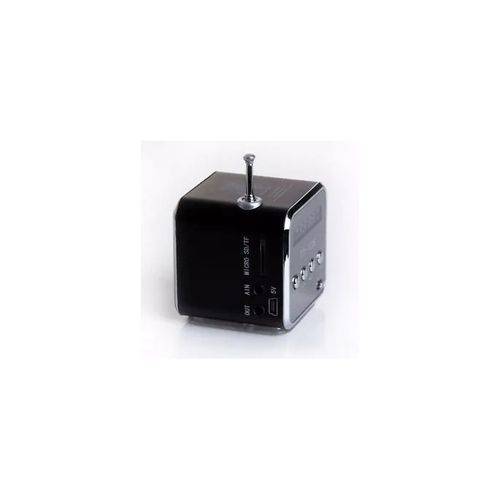 Mini Caixa de Som Preto Speaker Audio USB Portátil FM MP3