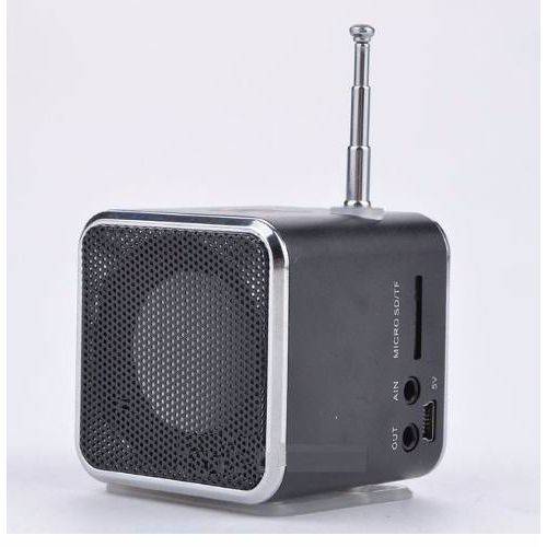 Mini Caixa de Som Preto Speaker Áudio USB Portátil Mp3 Fm