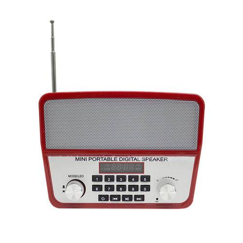 Mini Caixa Som Portátil Ws-1813 Bluetooth USB Mp3 Radio Red