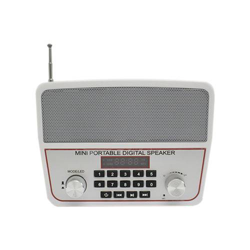 Mini Caixa Som Portátil Ws-1813 Bluetooth USB Radio Branco
