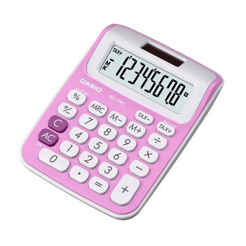 Mini Calculadora Casio de Mesa C/ Visor 8 Dígitos Pink Ms-6NC-Pk Casio