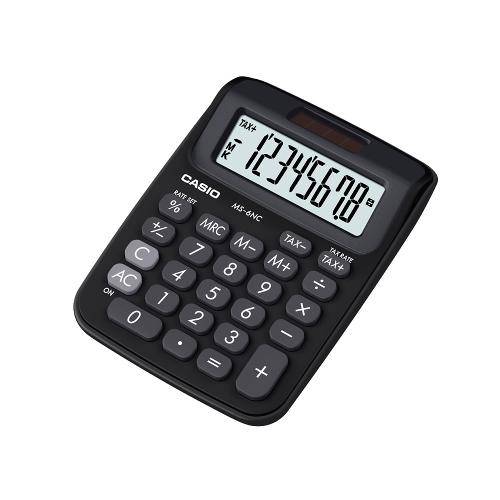 Mini Calculadora de Mesa Colorida com Visor de 8 Dígitos Ms-6nc-Bk Casio - 1