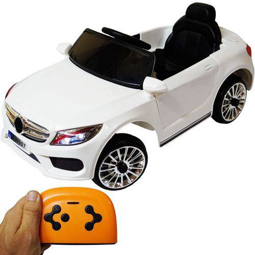 Mini Carro Elétrico Infantil Criança 6V com Controle Remoto Importway Mercedes Branco BW-007-BR