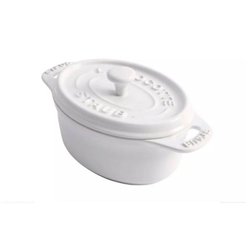 Mini Cocotte Oval de Cerâmica Staub Branco 11CM - 16229