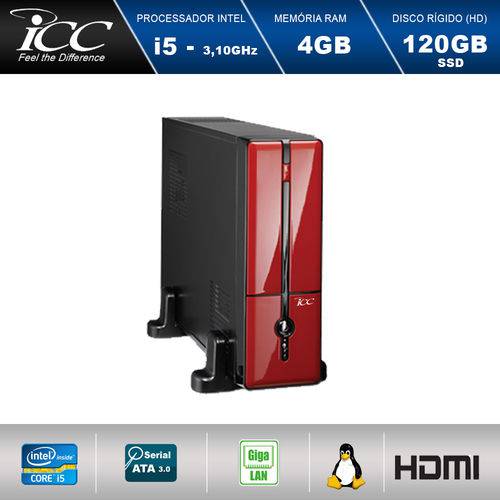 Mini Computador Icc Sl2546sv Intel Core I5 3.10 Ghz 4gb HD 120gb Ssd Hdmi Full HD Vermelho