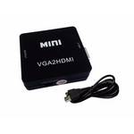Mini Conversor VGA P/ HDMI C/ Entrada Áudio P2 - Elmini para DVD, TV, NOTEBOOK, PC, VÍDEO GAME, DVR