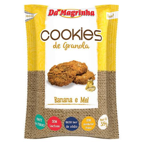 Mini Cookie Granola Banana e Mel 35g - da Magrinha