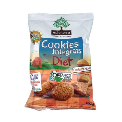 Mini Cookies Diet Integrais Orgânico 4 Castanhas Brasileiras 120g - Mãe Terra