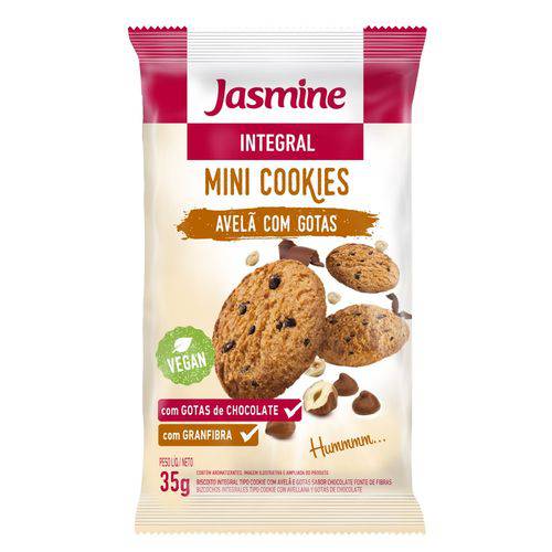 Mini Cookies Integrais AVELÃ COM GOTAS - Jasmine - 35g
