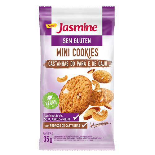 Mini Cookies Integrais CASTANHA DO PARÁ e CAJU - Jasmine - 35g