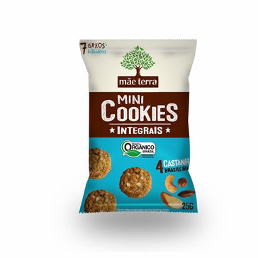 Mini Cookies Integrais Mãe Terra Sabor Castanhas 25g