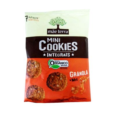 Mini Cookies Integrais Orgânico Granola e Mel 25g - Mãe Terra