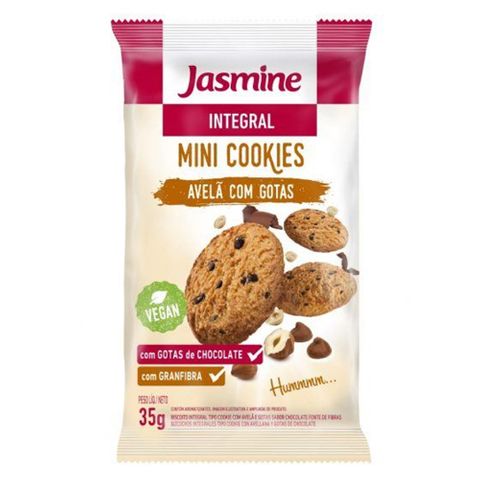 Mini Cookies Integral Avelã Gotas 35g - Jasmine