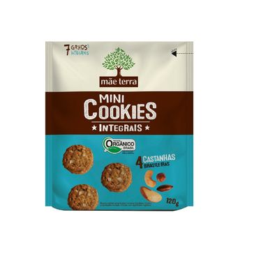 Mini Cookies Orgânicos Mãe Terra Integrais 4 Castanhas Brasileiras 120g