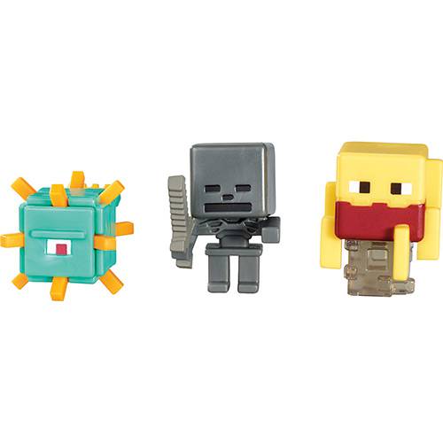 Mini-Figuras Minecraft - Guardião, Wither Skeleton e Blaze - Mattel