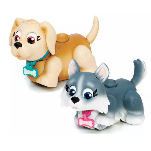 Mini Figuras - Pet Parade - Cachorrinhos Creme e Cinza - Multikids