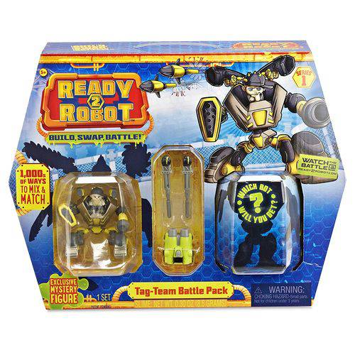 Mini Figuras Sortidas - Ready 2 Robot - Conjunto de Batalha - Amarelo - Candide