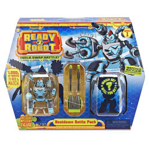 Mini Figuras Sortidas - Ready 2 Robot - Conjunto de Batalha - Azul - Candide