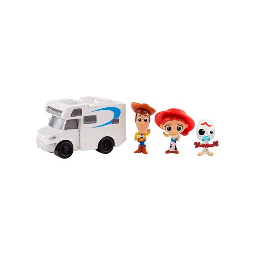 Mini Figuras Toy Story 4 Woody Jessie Forky e Veículo - Mattel Mini Figuras Toy Story 4 Woody Jessie Forky Veículo -Mattel