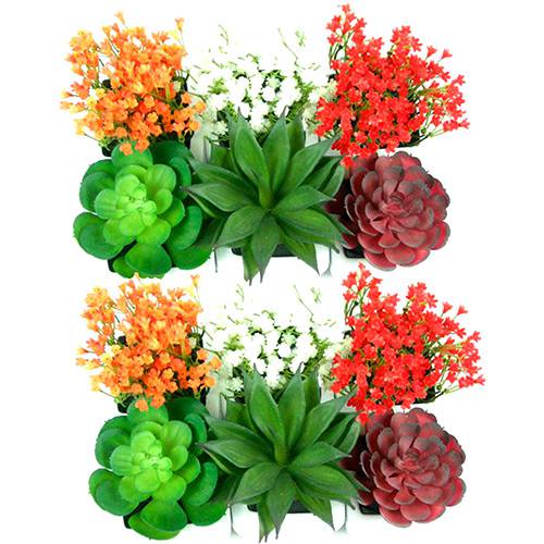 Mini Flores Artificiais Kit com 12 Flores - BTC KF0031