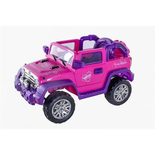 Mini Jipe 2x1 Veiculo Elétrico Rosa Pink Infanfil 12v Belfix