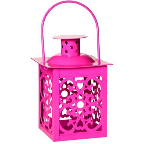 Mini Lanterna Marroquina Rosa Pink Decorativa Porta Velas