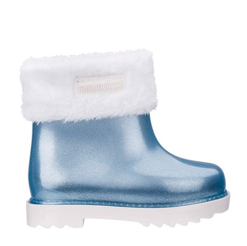 Mini Melissa Winter Boot Branco Azul Glitter Prata