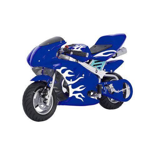 Mini Moto 49cc Racer Speed a Gasolina 2 Tempos WVPR-204 Azul - Importway