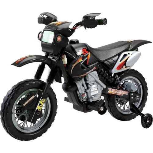 Mini Moto Cross Elétrica 6v Infantil Triciclo Som Luz Preto Bel Fix 926000