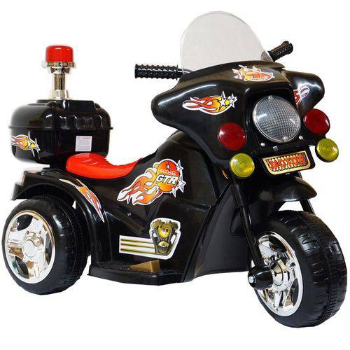 Mini Moto Elétrica Infantil Triciclo Preto 6,0v Inmetro