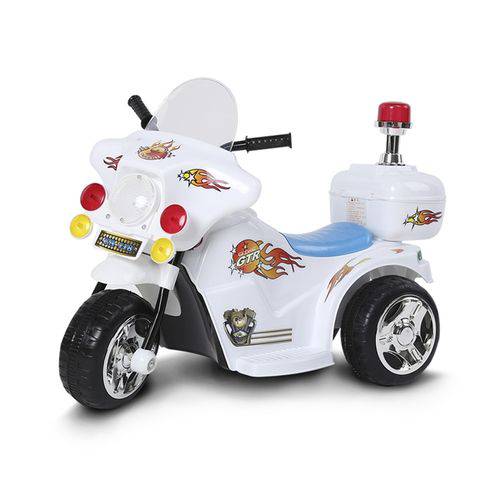 Mini Moto Elétrica Triciclo Infantil Branco 6,0v Inmetro