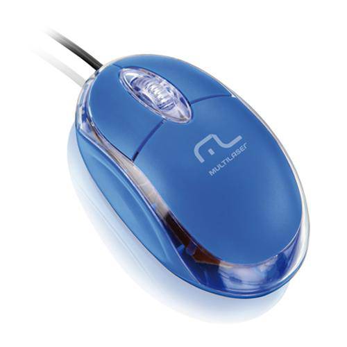Mini Mouse Óptico Azul Classic Usb 800dpi para Pc e Notebook Multilaser Mo001