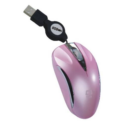 Mini Mouse Óptico C3 Tech Ms3207psi Usb Rosa Retrátil