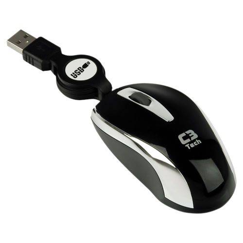 Mini Mouse Óptico C3 Tech MS3209-2 Bsi USB Retrátil Preto/ Prata