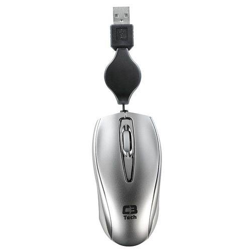 Mini Mouse Óptico C3 Tech MS3209-2 SSI USB Retrátil Prata