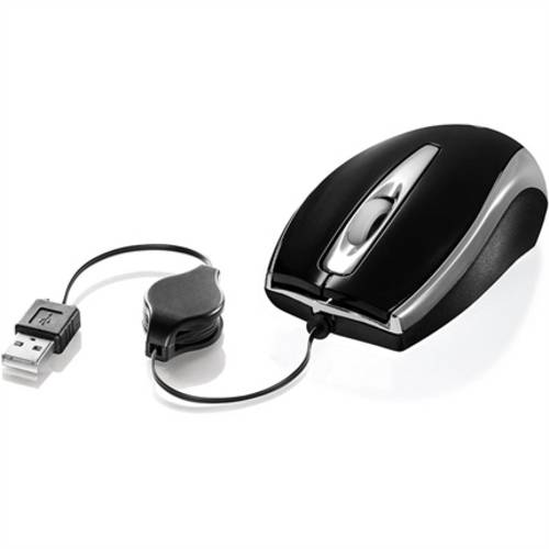 Mini Mouse Retrátil USB 800DPI MS3209 Preto - C3 Tech