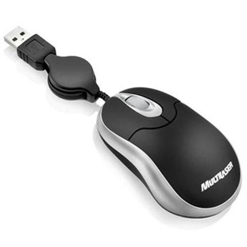 Mini Mouse Retratil USB Preto/Prata Max - 60656-3