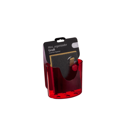 Mini Organizador Grudi - Retrô 10,4 X 5,6 X 9 Cm Vermelho Transparente Coza