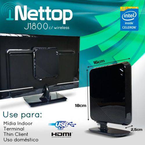 Mini PC Bluetech Net Top J1800 Intel Dual Core 2GB DDR3 HD 500GB Sata Wifi HDMI USB3.0